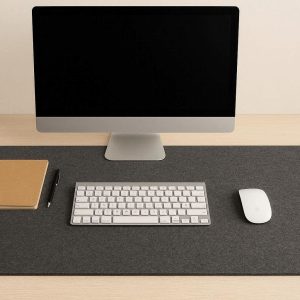 2 Felt Desk Pad Large Wool Felt Desk Mat Nonslip Desk Blotter Keyboard Mouse Mat for Minimalist Workspace Layout
