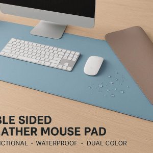 19 Double Sided PU Leather Mouse Pad Multifunctional Waterproof Dual Color Extended Desk Mat for Home Office